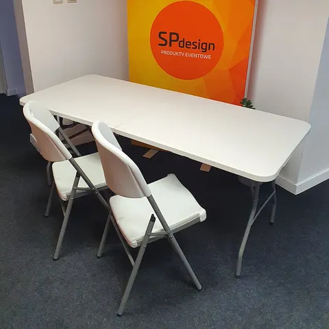 Stół cateringowy 180 x 74 cm biały ECO Stół prostokątny eventowy