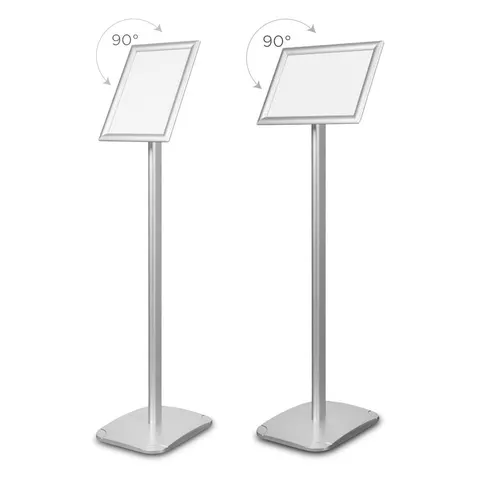 Stojak na plakat / menu / info - Standard A4 Srebrny 116 cm