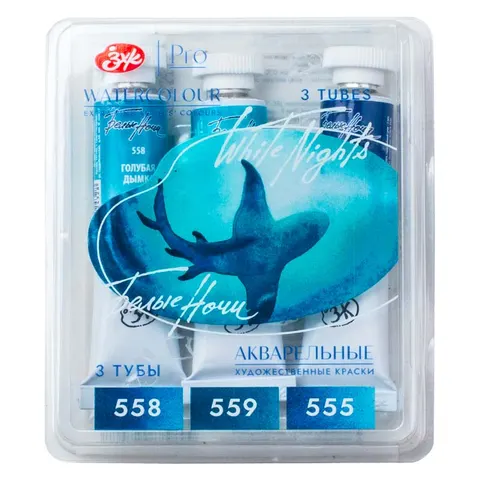 Farby akwarelowe w tubkach Białe Noce, zestaw 3 x 10 ml - DEPTH, kolory granulujące