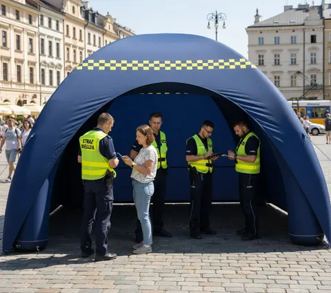 Namiot STRAŻ MIEJSKA pająk 4x4 stałociśnieniowy