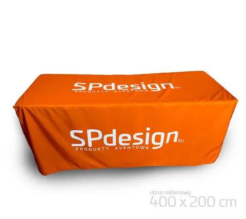 Obrus reklamowy 400x200 cm z nadrukiem firmowym logo