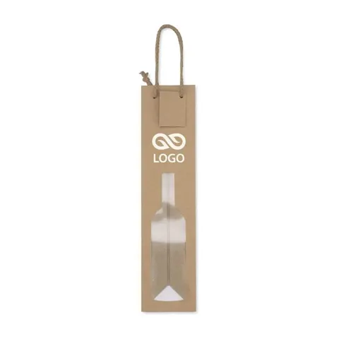Torebka kraft z okienkiem na wino Twoje LOGO 100 szt.