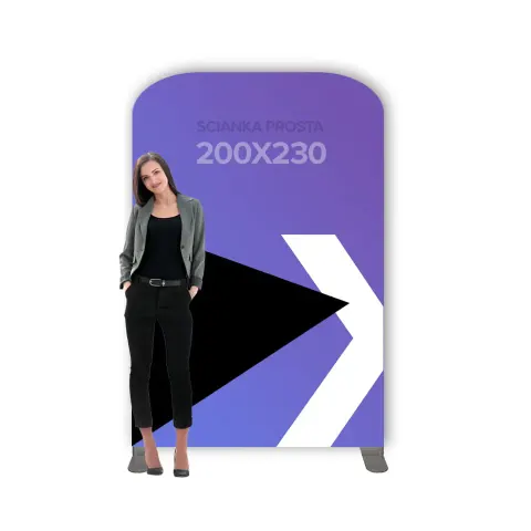 Ścianka wystawiennicza PROSTA szerokość: 200 cm wysokość: 230 cm konstrukcja aluminiowa