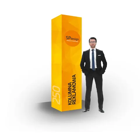 Kolumna reklamowa tekstylna 4 ściany 250 cm x 100 cm