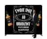 Ścianka tekstylna tło do zdjęć na 40 urodziny z motywem whiskey