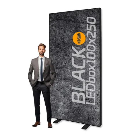 Kaseton Podświetlany LED BLACK 100x250 cm z wydrukiem dwustronnym