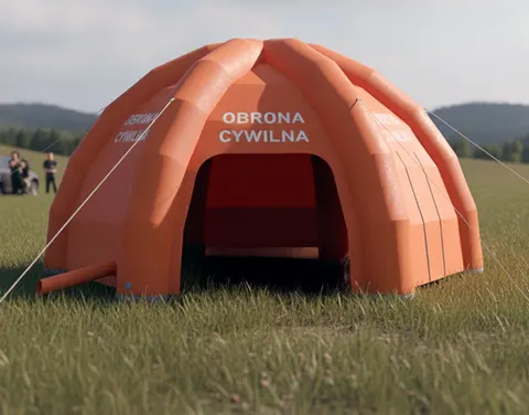 Namiot pneumatyczny Obrona Cywilna 57 m2 z podłogą