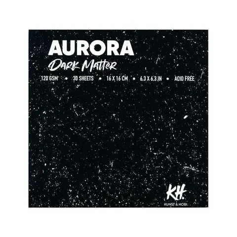Blok z czarnym papierem Aurora Dark Matter - 16 x 16 cm, 120 g, 30 ark.