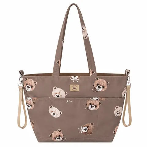 Torba do wózka shopper brązowa-Misie