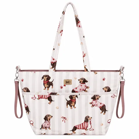 Torba do wózka shopper-Jamniczki róż