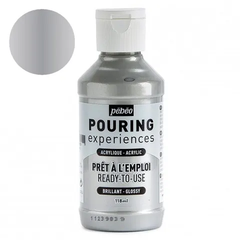 Farba do pouringu Pebeo Pouring Experiences 118 ml - 25 Silver