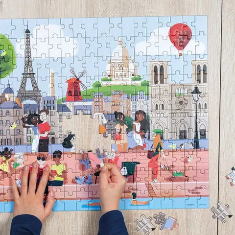 Janod puzzle w walizce Paryż 200 elementów