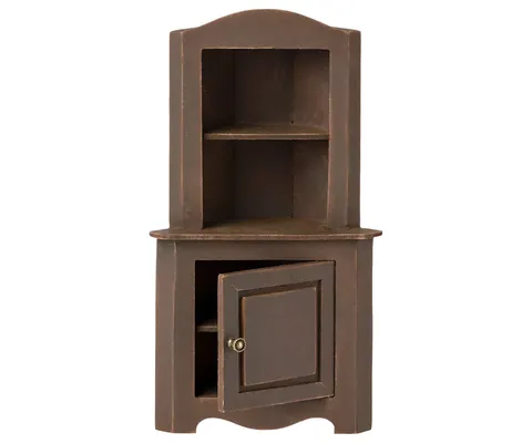 MAILEG - Kredens narożny dla Myszek - Miniature corner cabinet - Brown