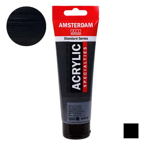 Farba akrylowa Amsterdam Acrylic 120 ml - 850 Metallic Black