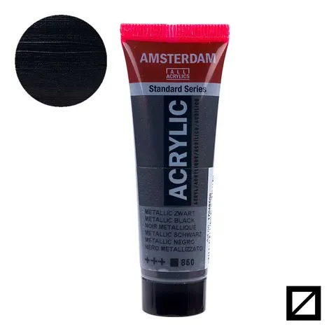 Farba akrylowa Amsterdam Acrylic 20 ml - 850 Metallic Black