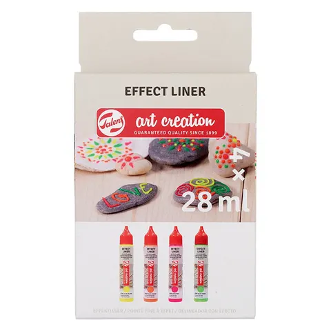 Farby strukturane relief Effect Liner Art Creation zestaw 4 x 28 ml - Neon