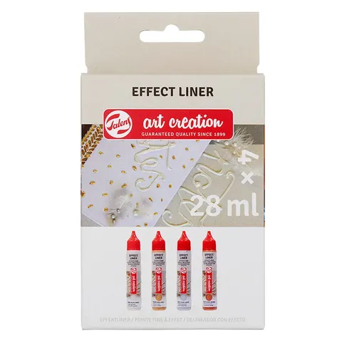Farby strukturane relief Effect Liner Art Creation zestaw 4 x 28 ml - Standard Pearl