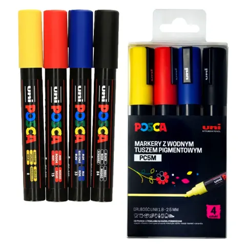 Zestaw markerów POSCA PC-5M zestaw - 4 szt.