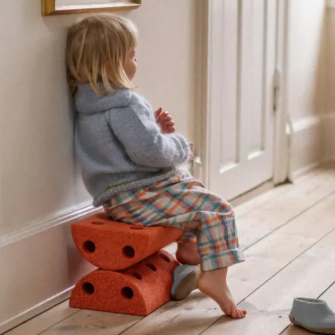Modu Kids Stool Burnt Orange Dusty Green