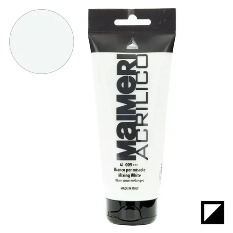 Farba akrylowa Maimeri Acrilico 200 ml - 009 Mixing white