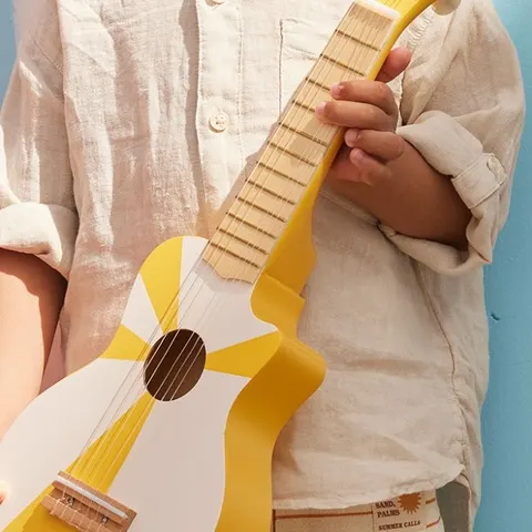Kid's Concept - Drewniana gitara - yellow white