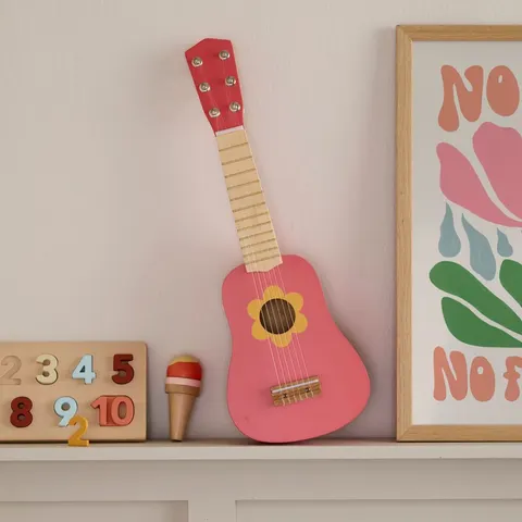 Kid's Concept - Drewniana gitara - flower pink