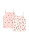 Konges Slojd – Zestaw podkoszulek STRAP TOP GOTS – BELLA ROSITA / ROSA PINK
