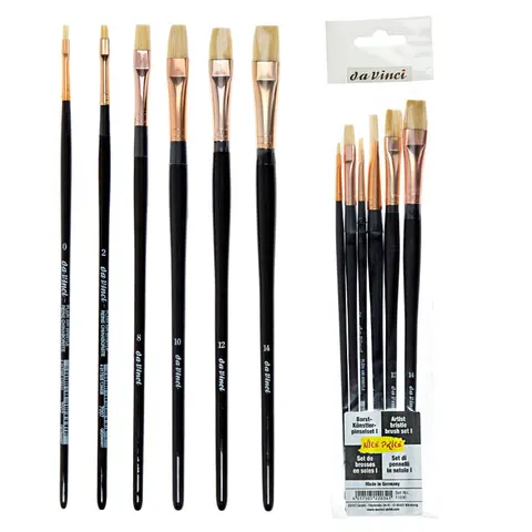 Pędzle szczecinowe da Vinci zestaw Plein Air Bristle Seria 7007 - 6 szt.