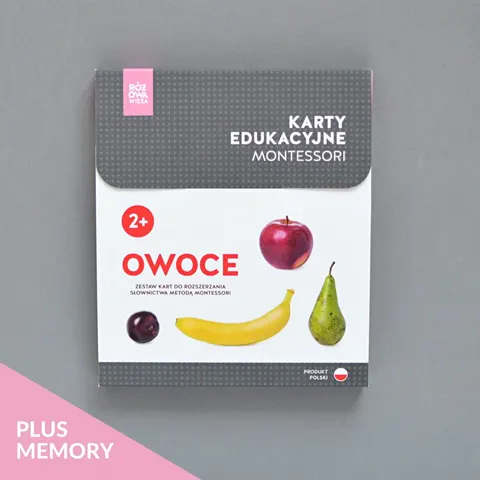 RÓŻOWA WIEŻA - Karty edukacyjne - Owoce + memory