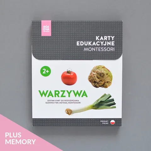 RÓŻOWA WIEŻA - Karty edukacyjne - Warzywa + memory