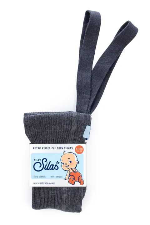 SILLY SILAS - Rajstopy z szelkami w stylu vintage DARK GRAY