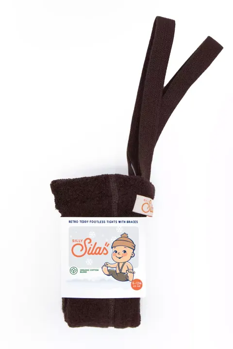 SILLY SILAS - Legginsy z szelkami w stylu vintage TEDDY CHOCOLATE BROWN