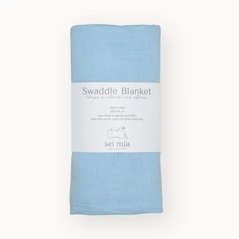 SeiMia - Muślinowy Otulacz - Baby Blue