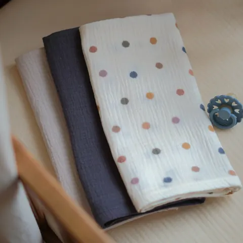 SeiMia - Zestaw pieluszek muślinowych – Dots & Space Grey