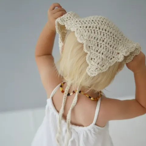 NATUREL.MINI - Bawełniana chustka na głowę – Seafoam