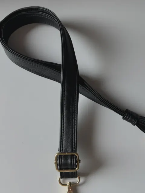 PASEK CZARNY SREBRNE OKUCIA