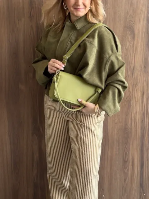 Torebka damska z klapką kolor MATCHA