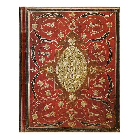Notatnik Peter Pauper Press złocony 19 x 23 cm linie - Bordo