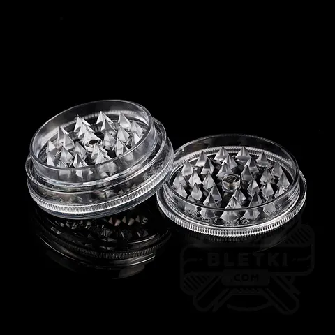Plastikowy młynek (grinder) Buddies 60mm - 2 częściowy z magnesem (biały)