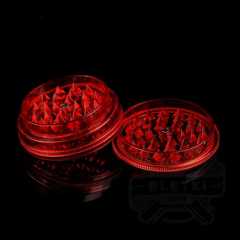 Plastikowy młynek (grinder) Buddies 60mm - 2 częściowy z magnesem (czerwony)