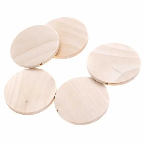 Koraliki drewniane dpCraft monetki 5 cm - 5 szt.