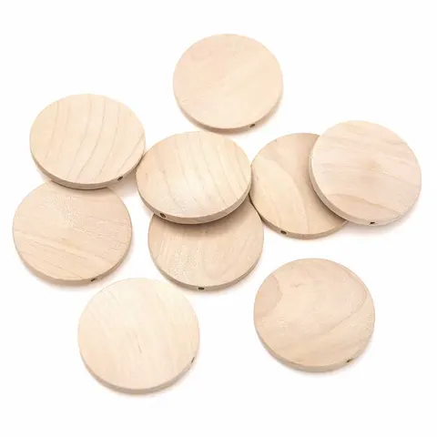 Koraliki drewniane dpCraft monetki 4 cm - 10 szt.