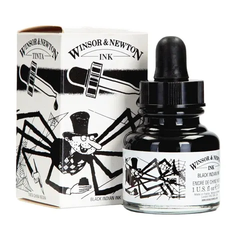 Tusz rysunkowy Winsor & Newton 30 ml - Dropper Black Indian Ink