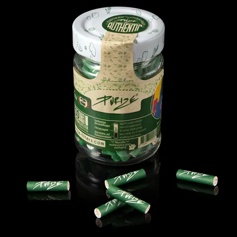 Filtry z węglem aktywnym Purize Xtra Slim 6mm (100 szt.) - zielone