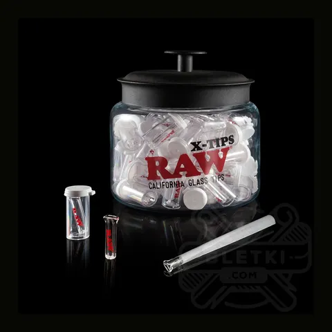 Ustnik szklany Raw California Glass X-tips - płaski 1 szt.