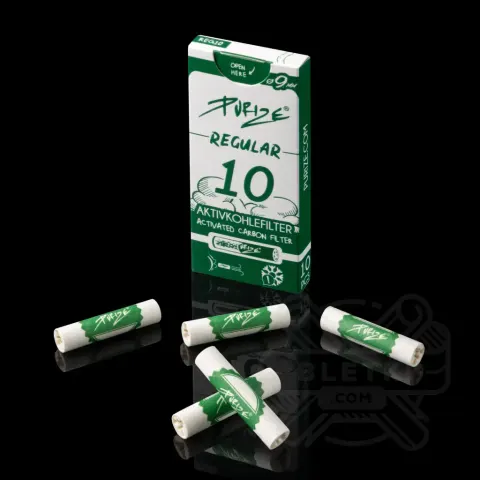 Filtry z węglem aktywnym Purize Regular 9mm (10 szt.) - białe