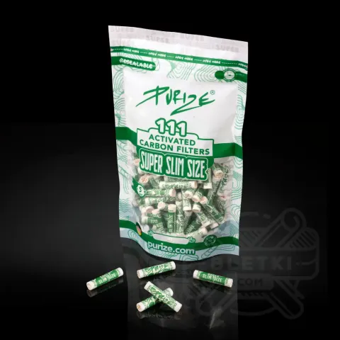 Filtry z węglem aktywnym Purize Super Slim 5mm (111 szt.) - białe