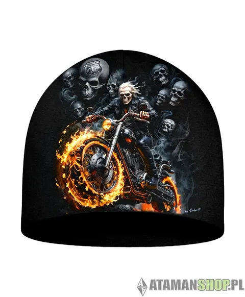 Czapka ogień motor kościotrup