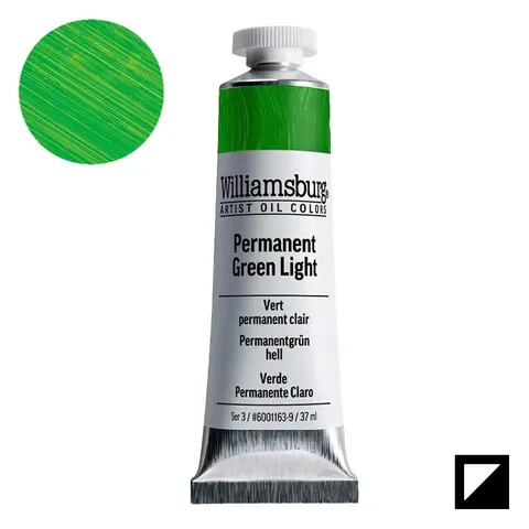 Farba olejna Williamsburg Artist Oil Colors 37 ml - 1163 Permanent Green Light