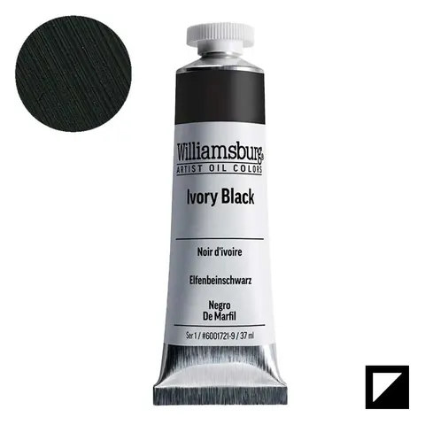 Farba olejna Williamsburg Artist Oil Colors 37 ml - 1721 Ivory Black